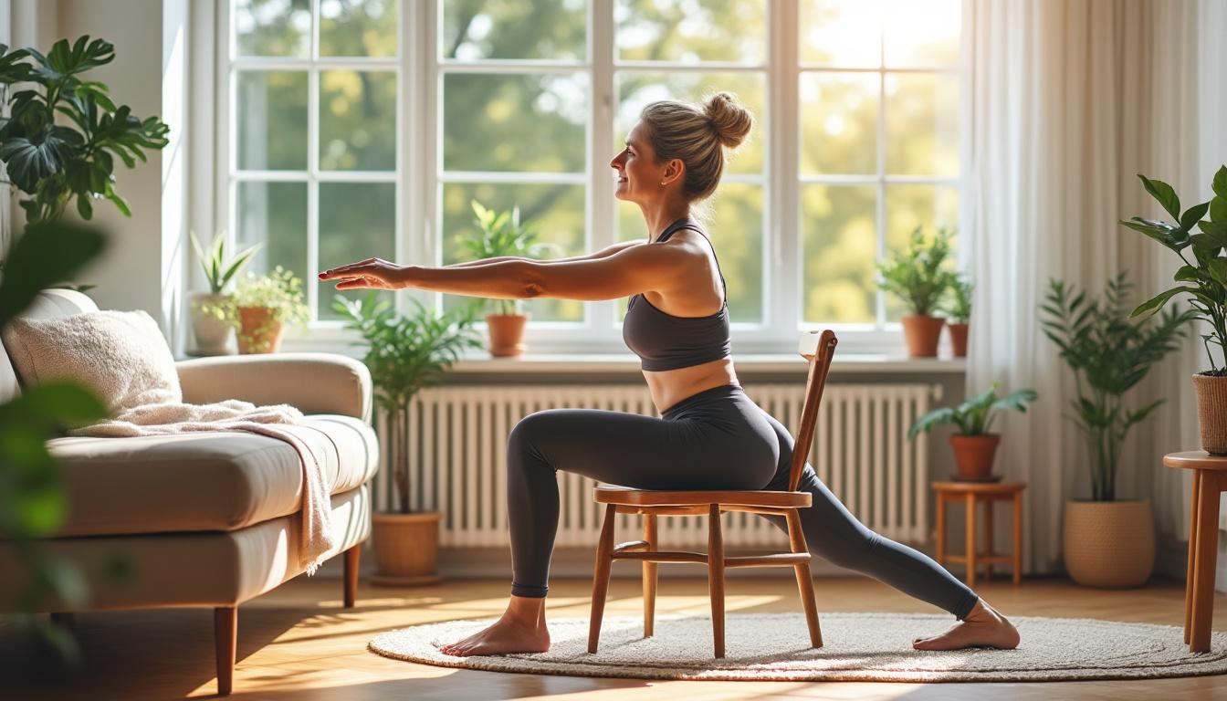 découvrez le yoga sur chaise avec des postures simples adaptées à tous les niveaux pour améliorer votre bien-être, votre souplesse et votre détente au quotidien.