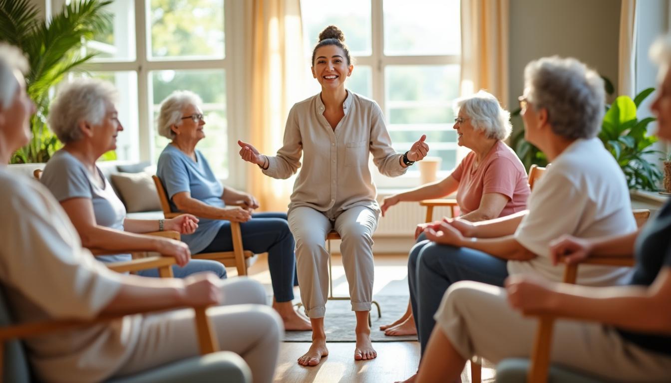 découvrez des exercices doux de yoga sur chaise spécialement conçus pour les seniors, accompagnés de vidéos gratuites pour pratiquer en toute sérénité.