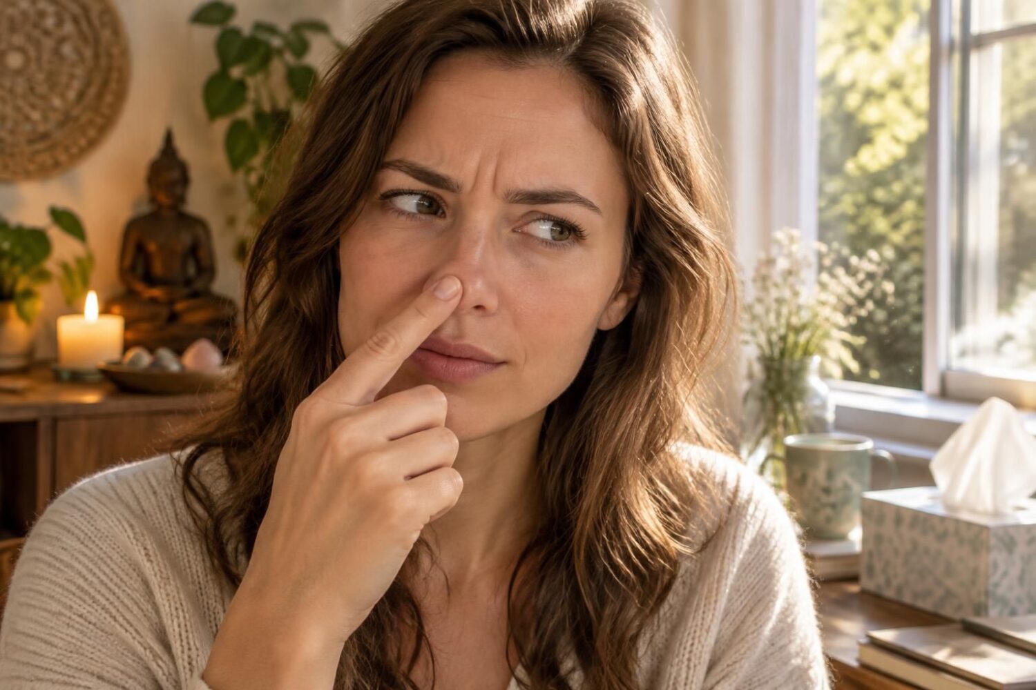 Nez qui gratte : signification spirituelle, superstition et causes réelles